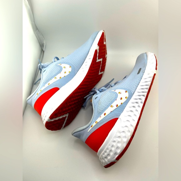 Nike Revolution Blue and Red Women's  Athletic Shoes with Modern Design - Picture 3 of 12